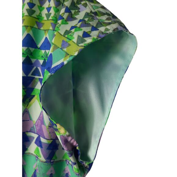 Roz & Ali Green Purple Triangle Shape dress Size 10 - Picture 3 of 9